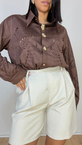 Camicia  Ricamo camoscio