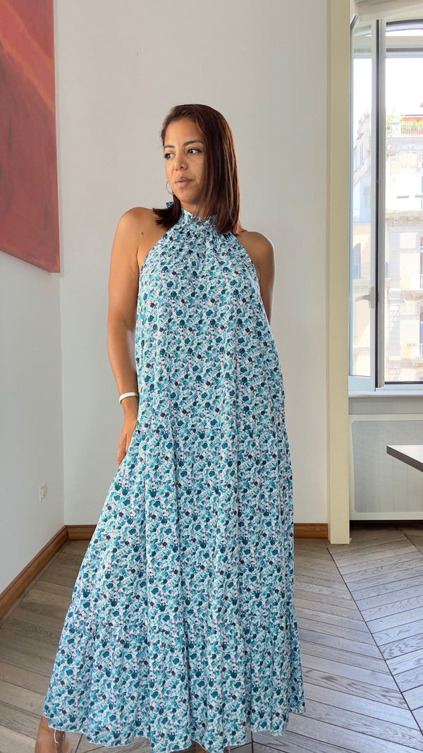 Abito Fiori celeste