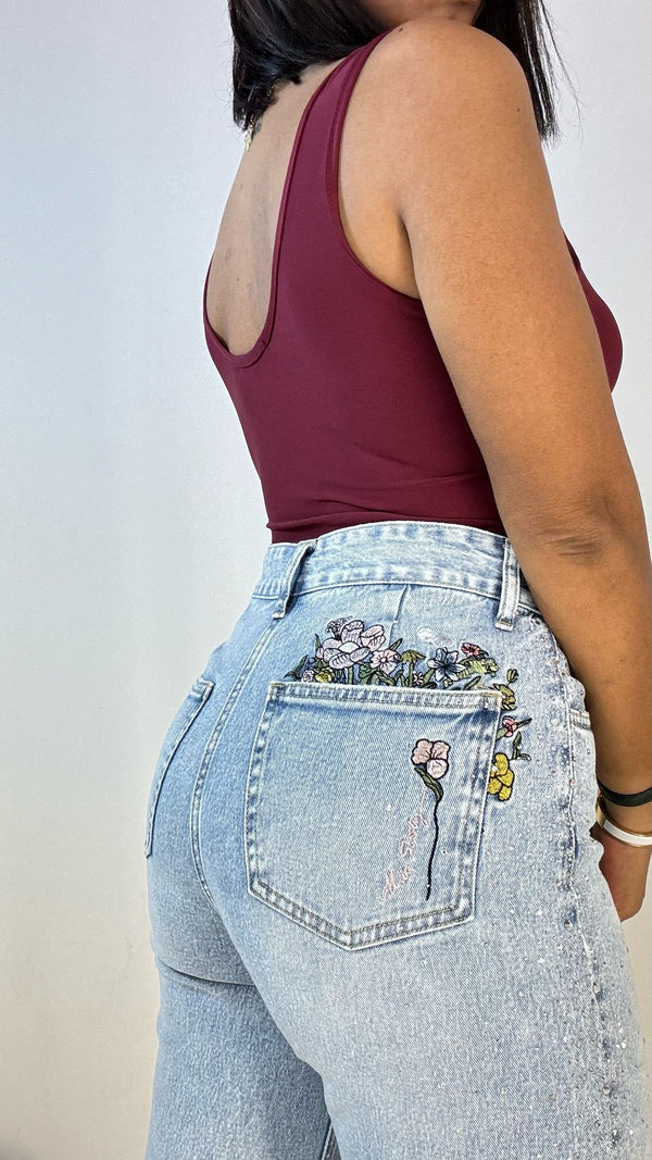 Jeans FlorealStrass