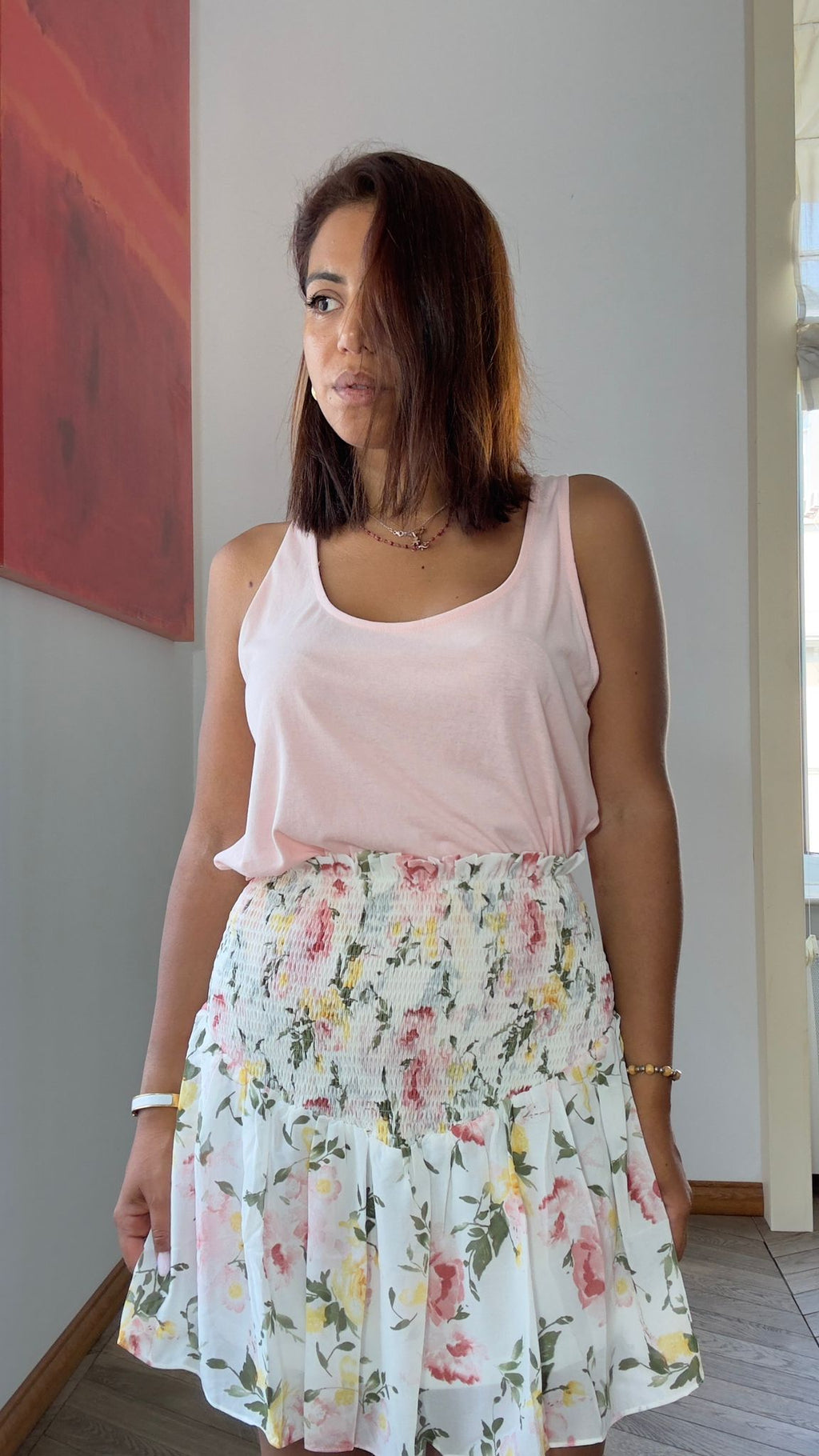 Gonna Chiffon bianca