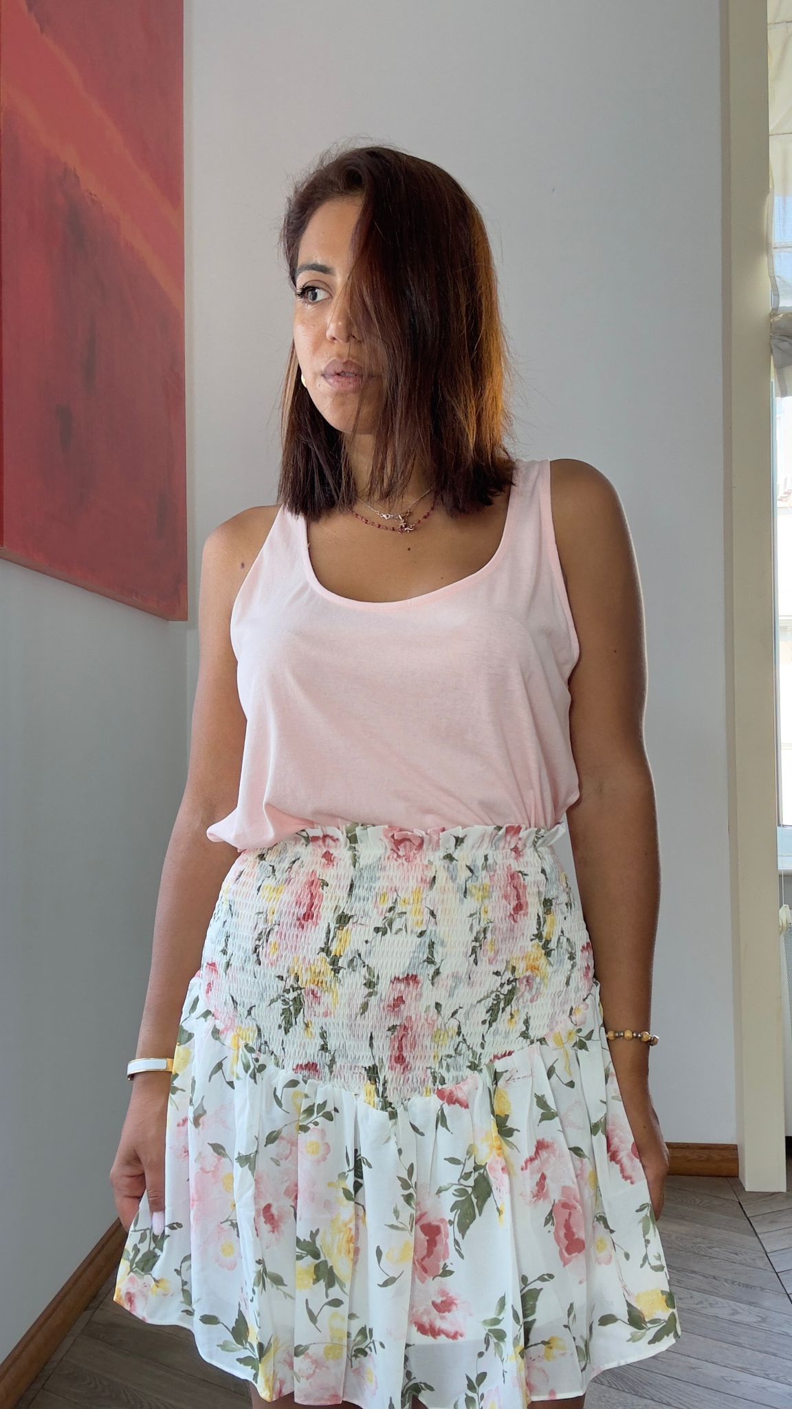 Gonna Chiffon bianca