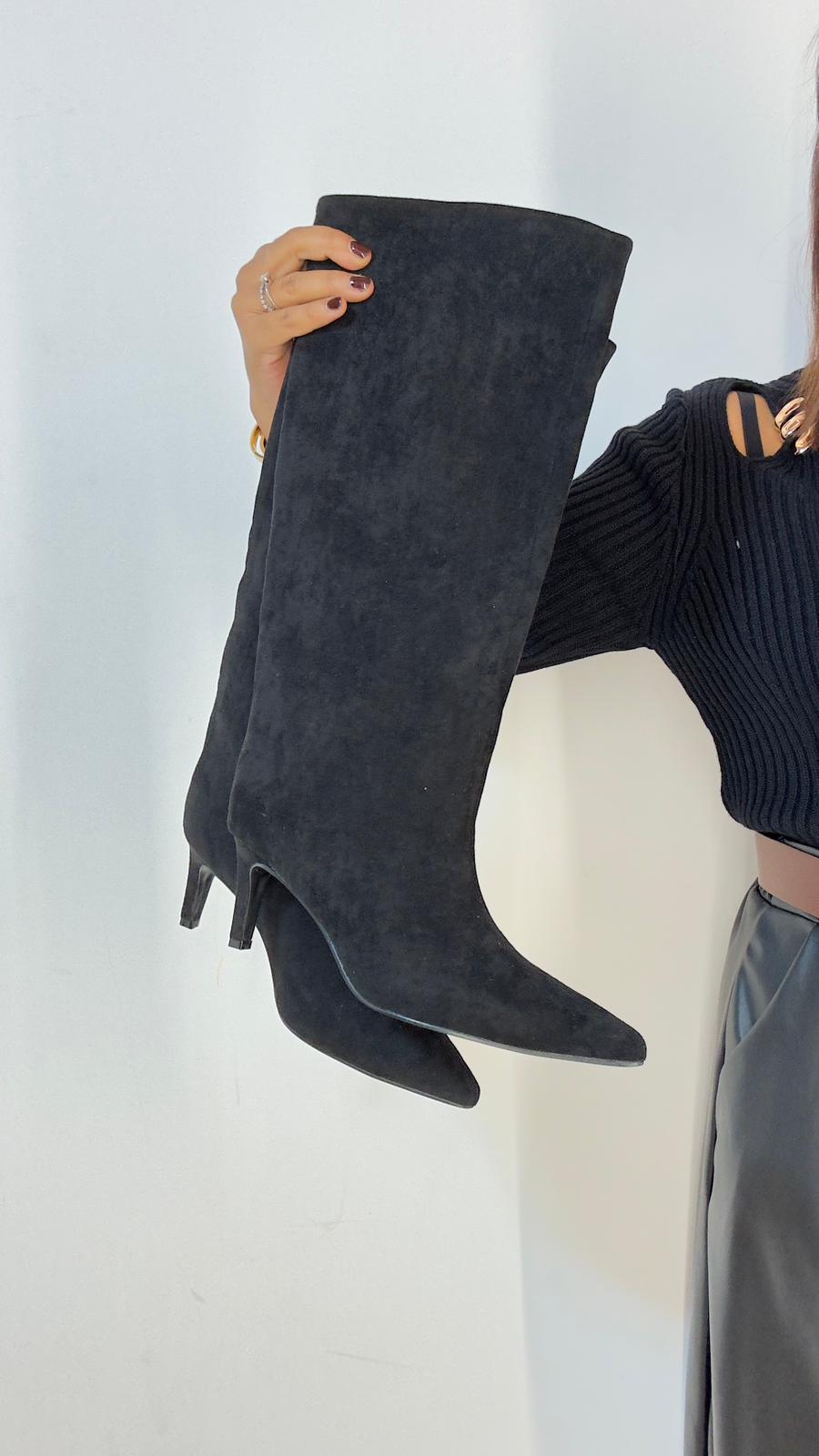 Stivali Camoscio Nero