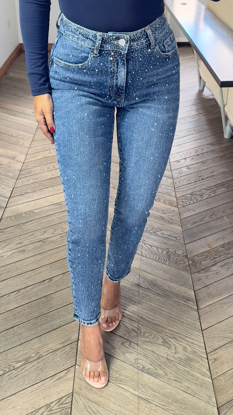 Jeans Mom strass