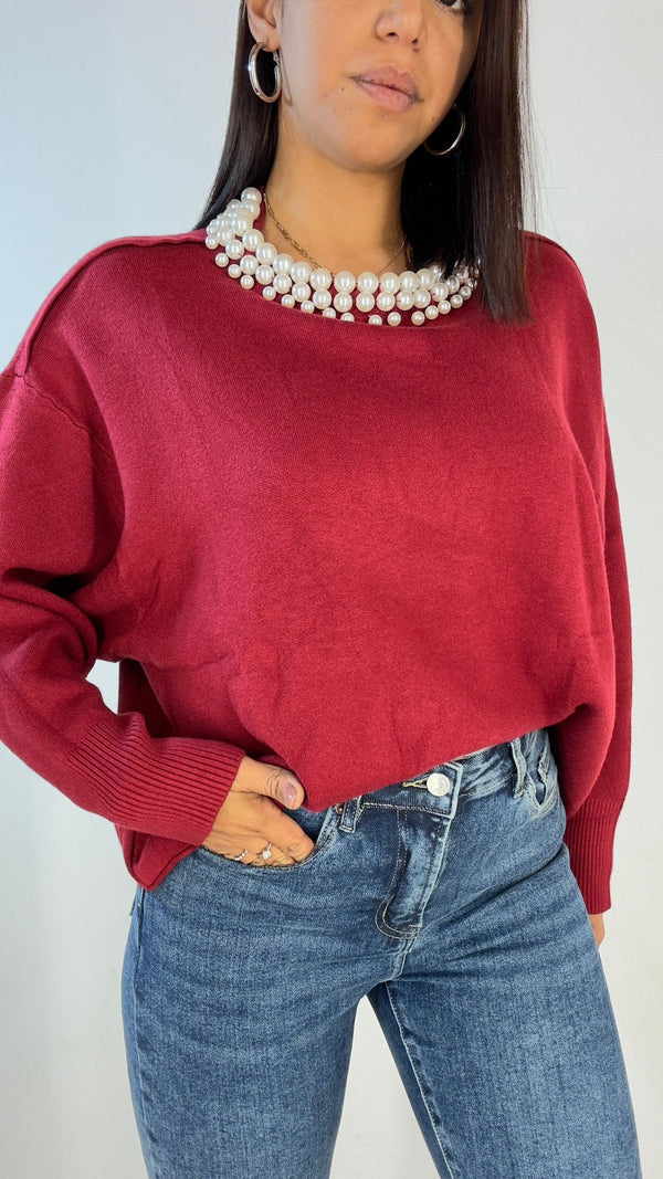 Pull collo perle