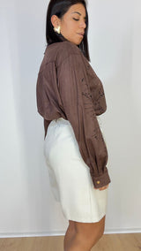 Camicia  Ricamo camoscio