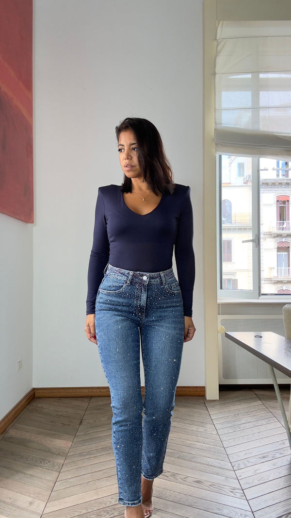 Jeans Mom strass
