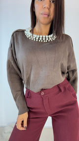 Pull collo perle