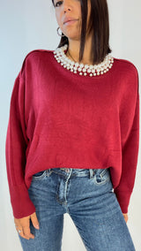 Pull collo perle