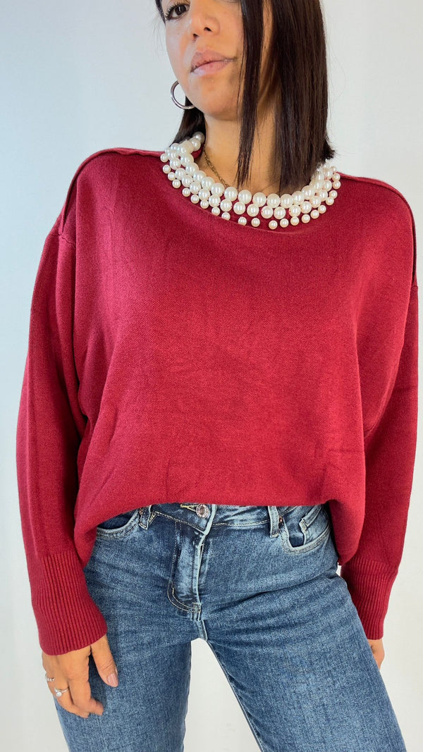Pull collo perle