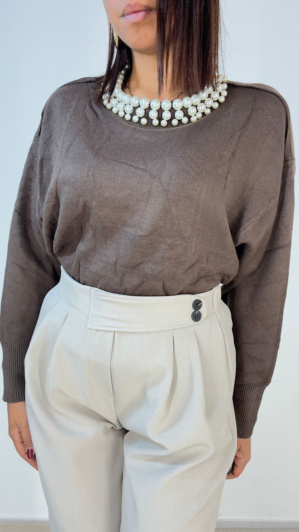 Pull collo perle