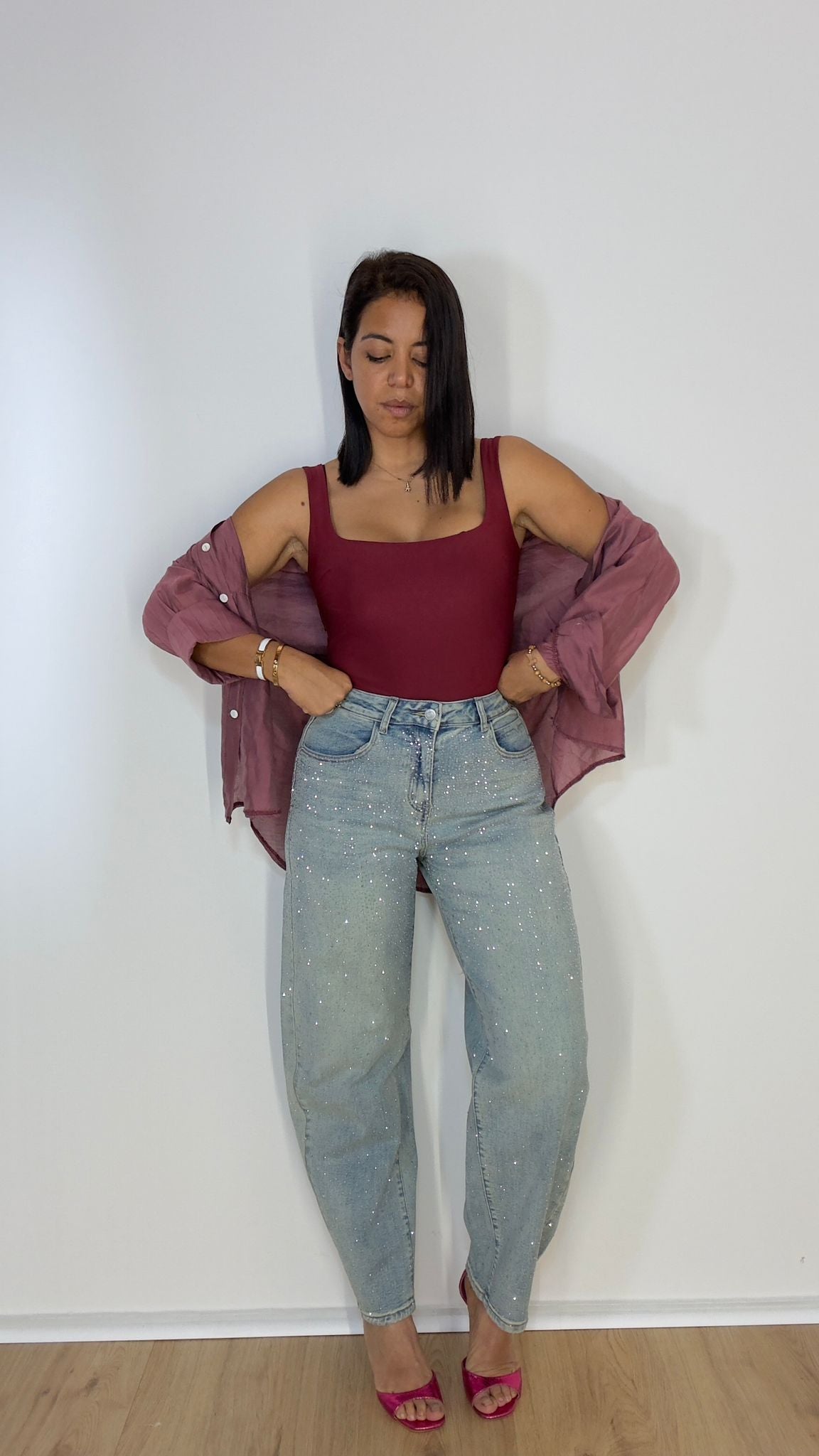 Jeans Baggy Strass 414